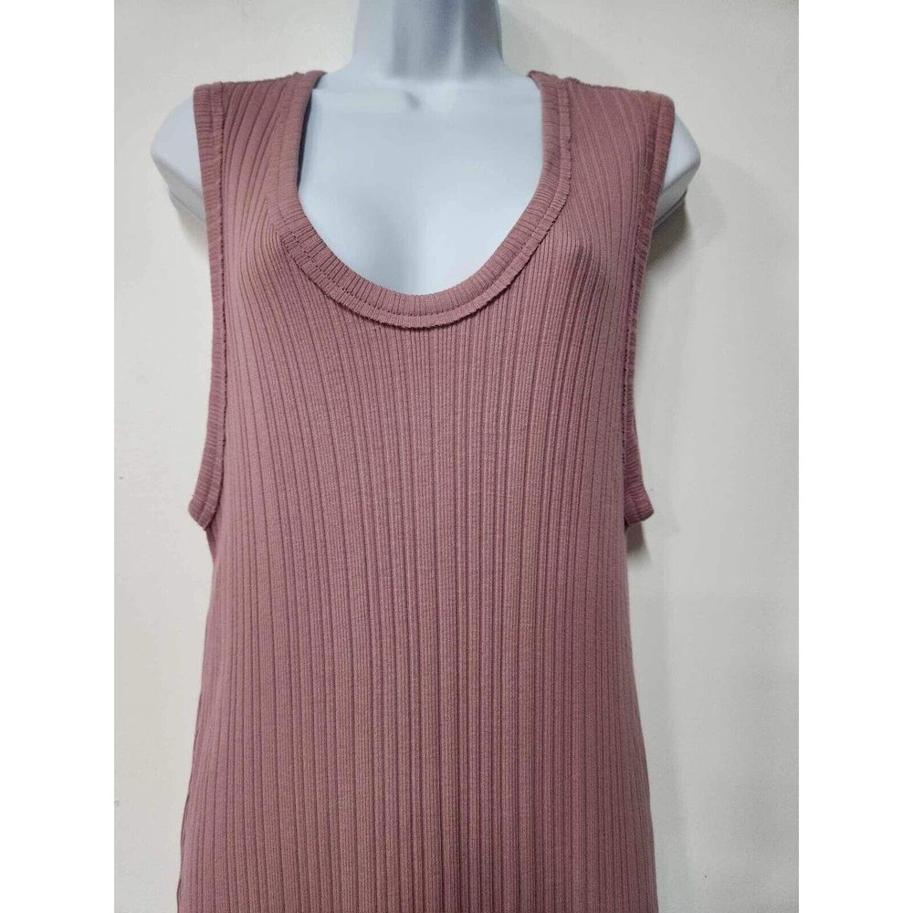 FREE PEOPLE BEACH Cut Out Back Ribbed Maxi Tank Dress w/ Side Slit Size XS. B-4 - Picture 3 of 5